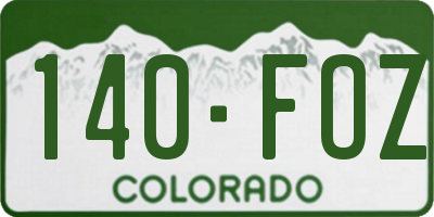 CO license plate 140FOZ