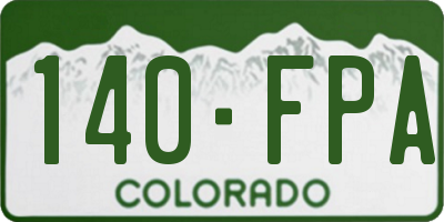 CO license plate 140FPA
