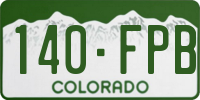 CO license plate 140FPB