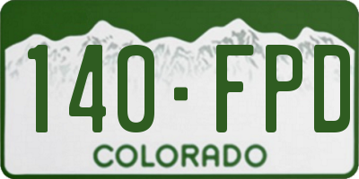 CO license plate 140FPD
