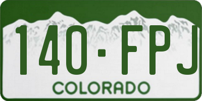 CO license plate 140FPJ