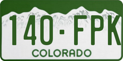 CO license plate 140FPK