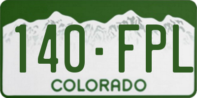 CO license plate 140FPL