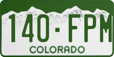 CO license plate 140FPM