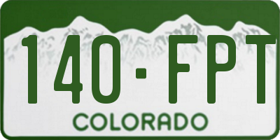 CO license plate 140FPT