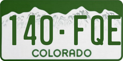 CO license plate 140FQE