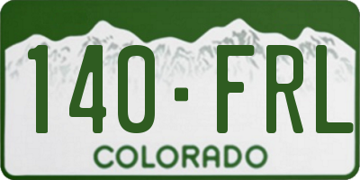 CO license plate 140FRL