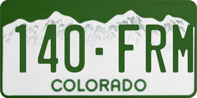 CO license plate 140FRM