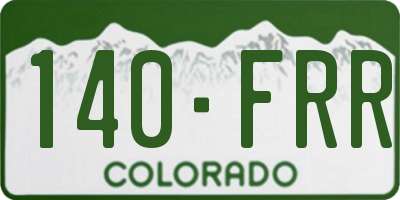 CO license plate 140FRR