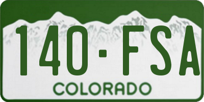 CO license plate 140FSA