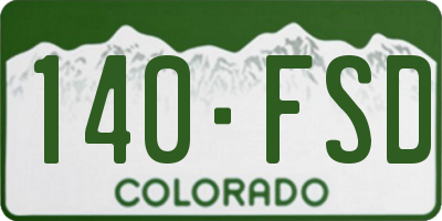 CO license plate 140FSD