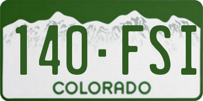 CO license plate 140FSI