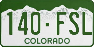 CO license plate 140FSL