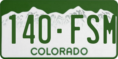 CO license plate 140FSM