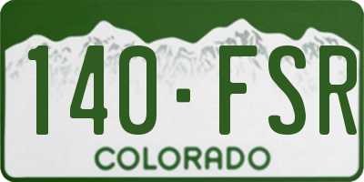 CO license plate 140FSR
