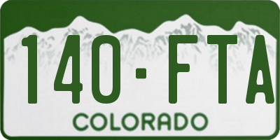 CO license plate 140FTA