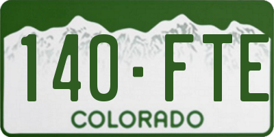 CO license plate 140FTE
