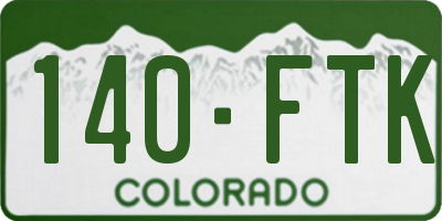 CO license plate 140FTK