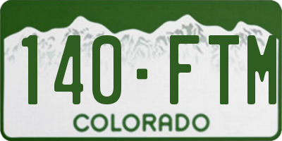 CO license plate 140FTM
