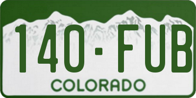 CO license plate 140FUB
