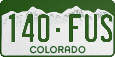 CO license plate 140FUS