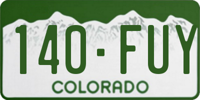 CO license plate 140FUY