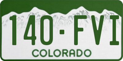 CO license plate 140FVI