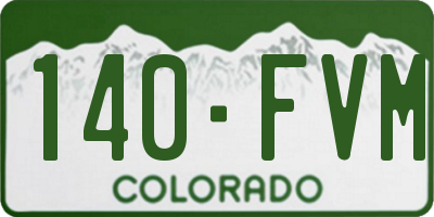 CO license plate 140FVM