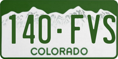 CO license plate 140FVS