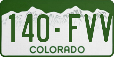 CO license plate 140FVV