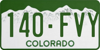 CO license plate 140FVY
