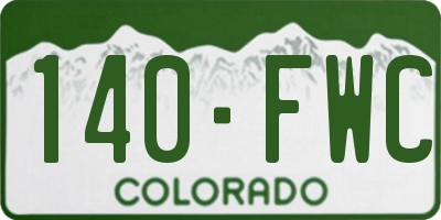 CO license plate 140FWC