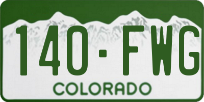 CO license plate 140FWG