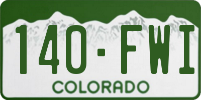 CO license plate 140FWI
