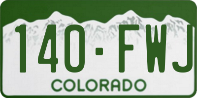 CO license plate 140FWJ