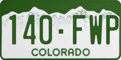 CO license plate 140FWP