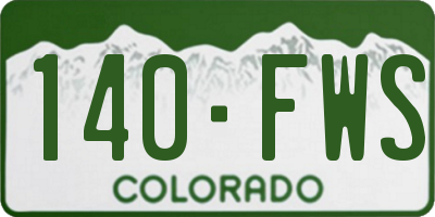 CO license plate 140FWS
