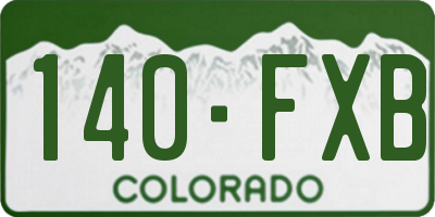 CO license plate 140FXB