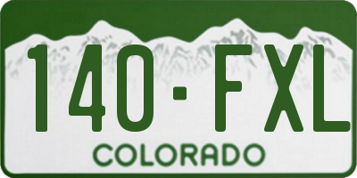 CO license plate 140FXL