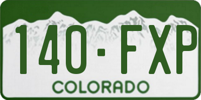 CO license plate 140FXP
