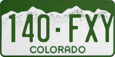 CO license plate 140FXY