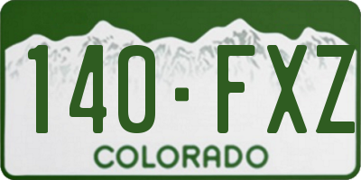 CO license plate 140FXZ