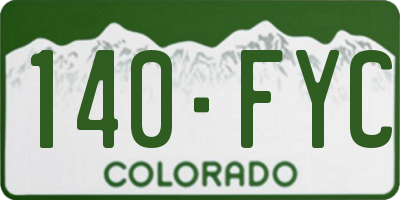 CO license plate 140FYC