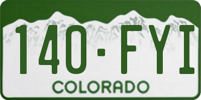 CO license plate 140FYI
