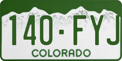 CO license plate 140FYJ