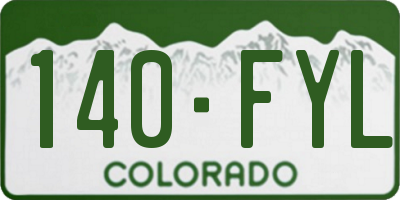 CO license plate 140FYL