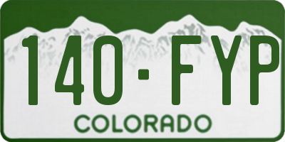 CO license plate 140FYP