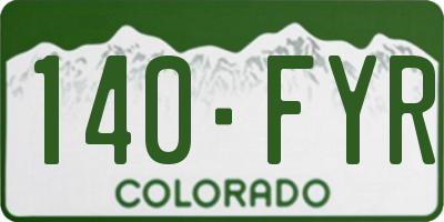 CO license plate 140FYR