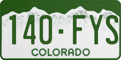 CO license plate 140FYS