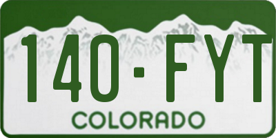 CO license plate 140FYT
